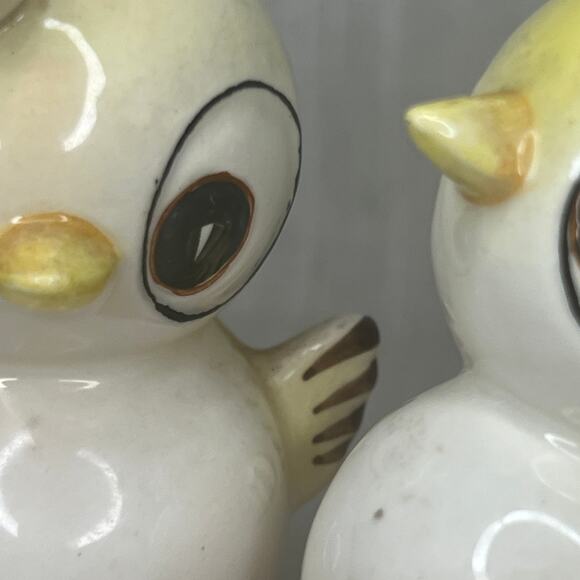 Vintage 60s Sonsco Japan Anthropomorphic Chick Pepper Salt Set Big Eye Chickens - Picture 8 of 12